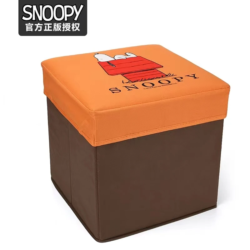 31*31*31Cm Orange Snoopy Cute Household Bedroom Dual-Purpose Square Storage Stool Kawaii Anime Cartoon Children Birthday Gifts