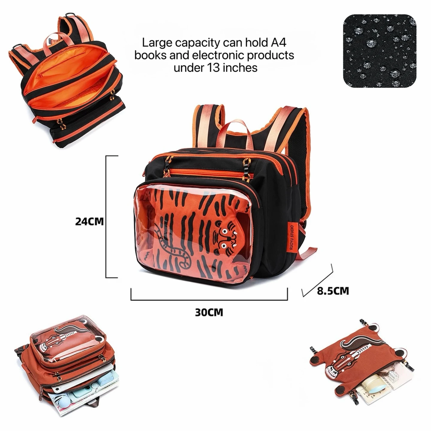 Adorable animal commuter, leisure and travel backpack, computer bag