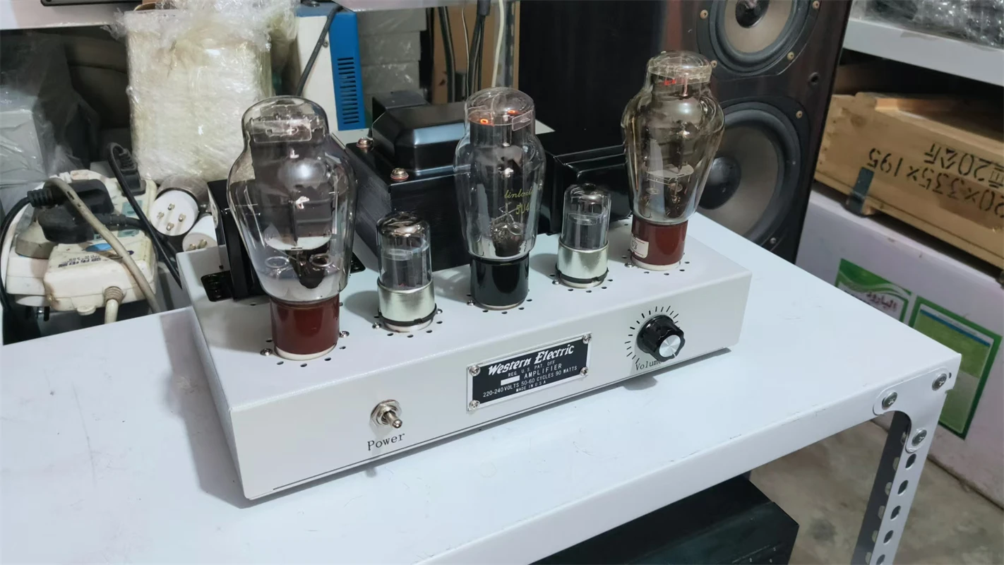 6SN7 Push 300B Electronic Tube Amplifier 2.0 Stereo 7W 5U4G Rectify Pure Handmade 300B Tube Power Amplifier Audio