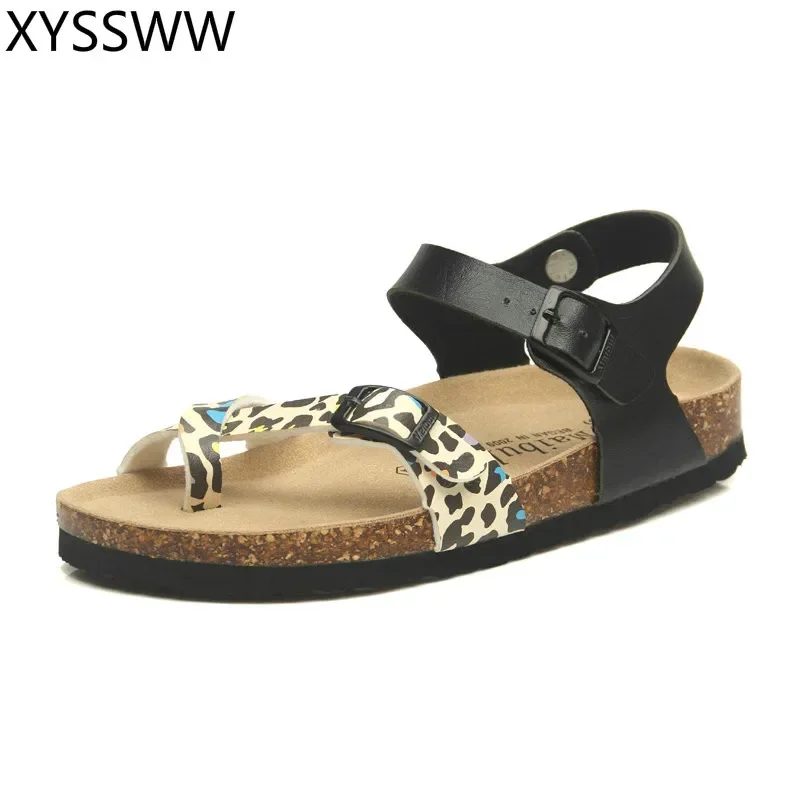 

Fashion Cork Sandals New Women Summer Beach Gladiator Buckle Strap Sandals Shoes Flat Casual women Beach slippers