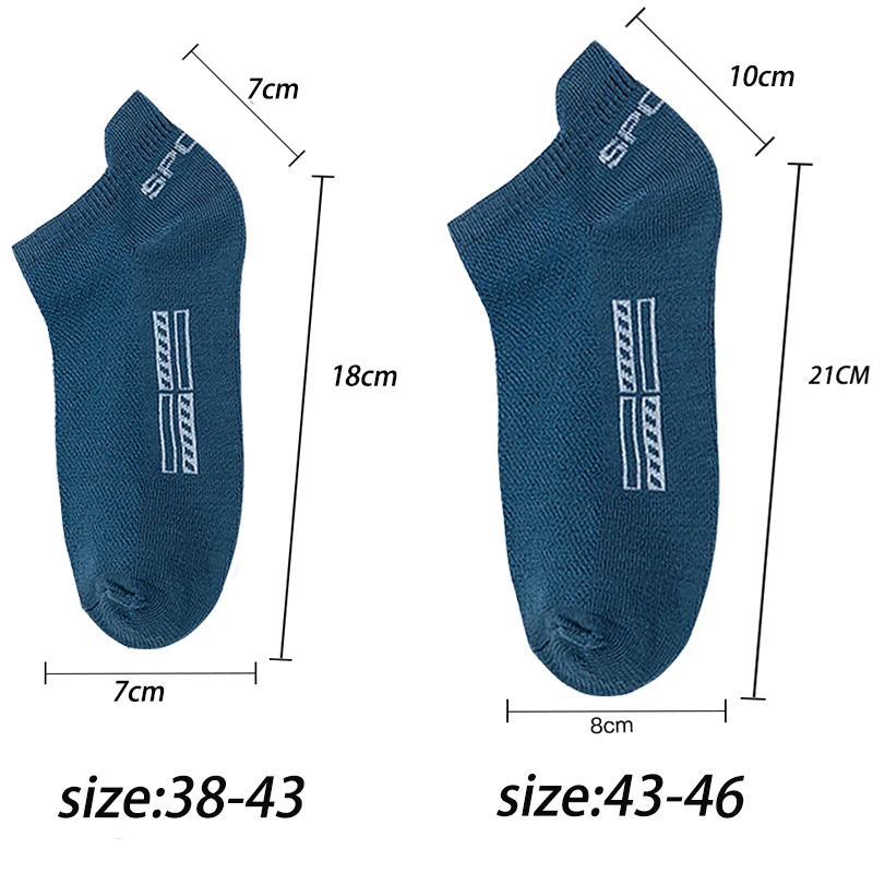 5 Pairs High Quality Men Ankle Socks Breathable Cotton Sports Socks Mesh Casual Athletic Summer Thin Cut Short Sokken Plus Size