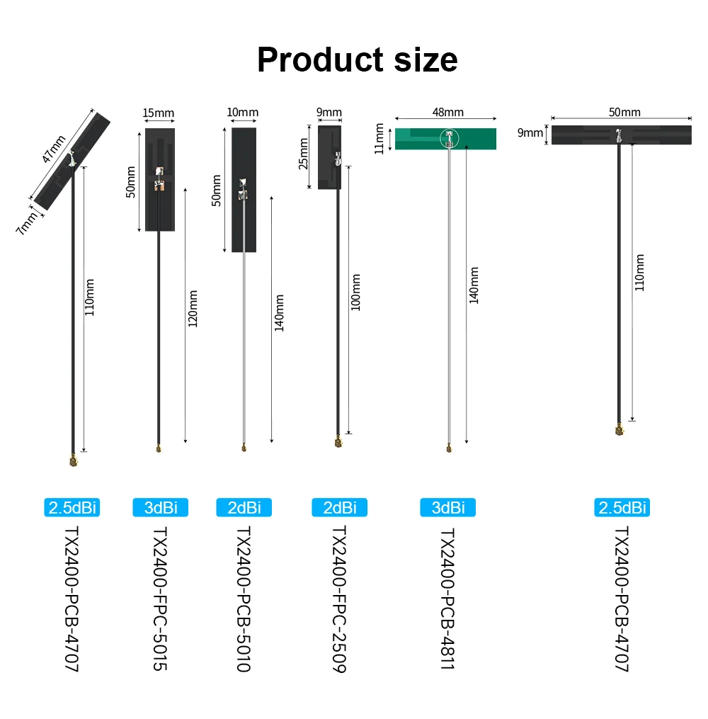 5 Stück 2,4 GHz WLAN-Antenne U.FL Eingebaute UFL 2,4G Omni 2,4GHz Antennen für Bluetooth-Modul Antenne – Detail 2