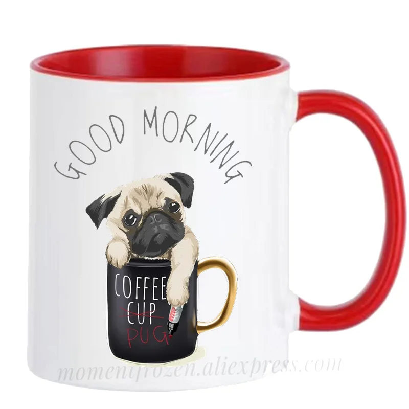 Ceramic Pug Dog Mug, Tea, Milk, Coffee Mugen, Pug, Bulldog, Drinkware, Teaware, Frenchie, Coffeeware, Home Decal, Friend Gifts