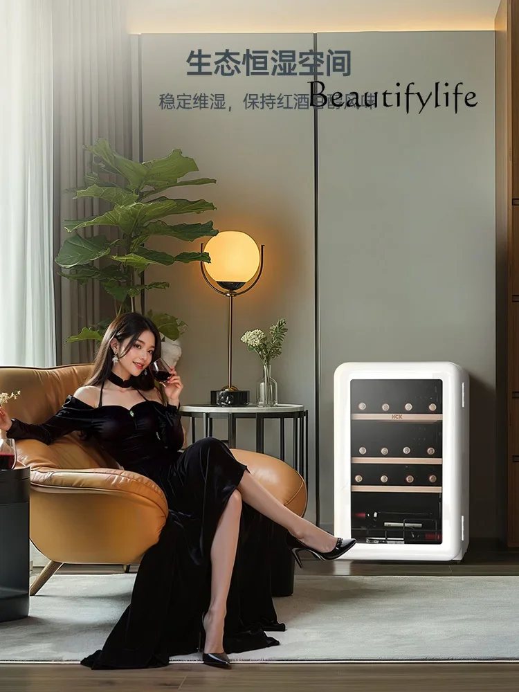 Retro wine cabinet constant temperature and humidity household embedded small refrigerator