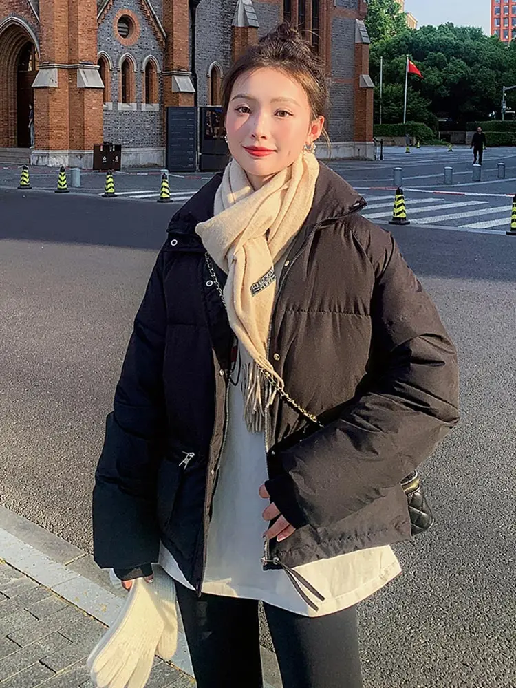 Vielleicht 2023 Cotton Padded Short Parkas New Hooded Down Winter Jacket Women 6 Color Thick Warm Winter Coat Female Outerwear