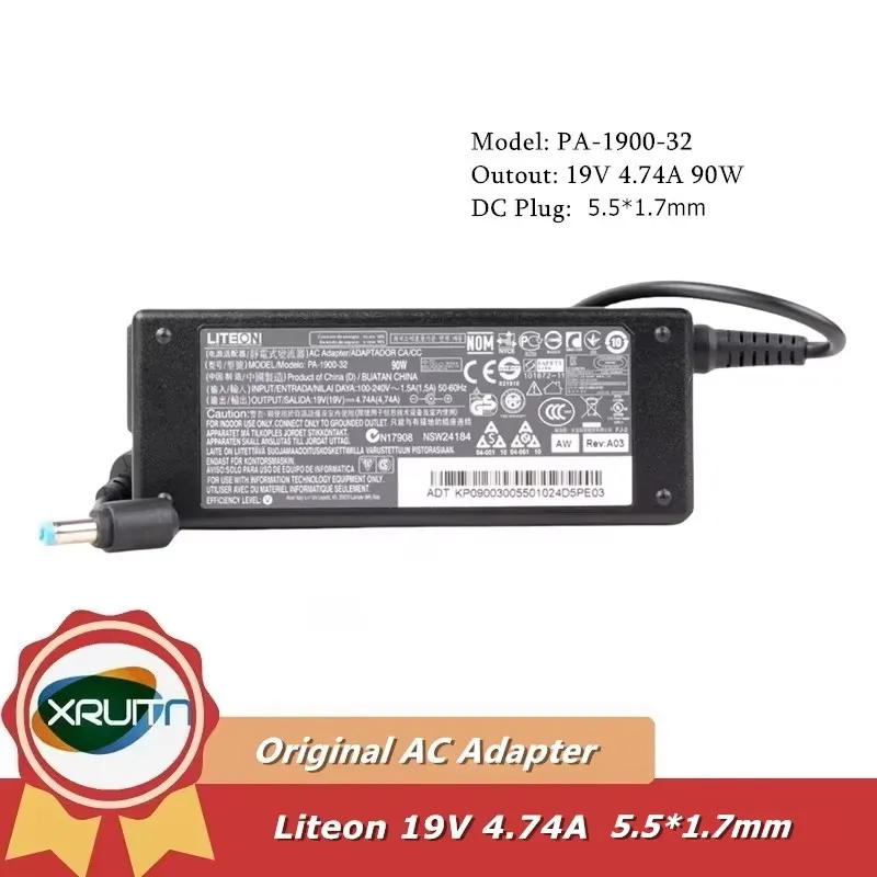 Adaptador de Corriente Original Liteon 19V 4.74A PA-1900-32 ADP-90MD H para Portátil Acer 90W Aspire E17 E5-773G-59SL