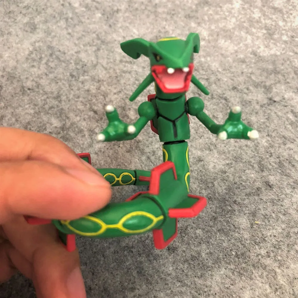 Cartoon Anime Black Green Rayquaza 7cm Big Size Pokemones Action & Toy Figures Collection Model For Children