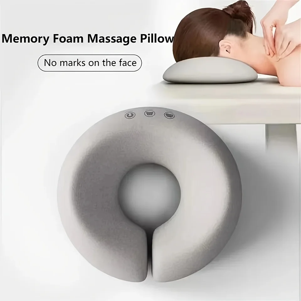 Almohada para cabeza de cama de masaje, almohada para cuna facial en forma de U para spas y salones, doble cara, cremallera, accesorios de bañera de diseño moderno