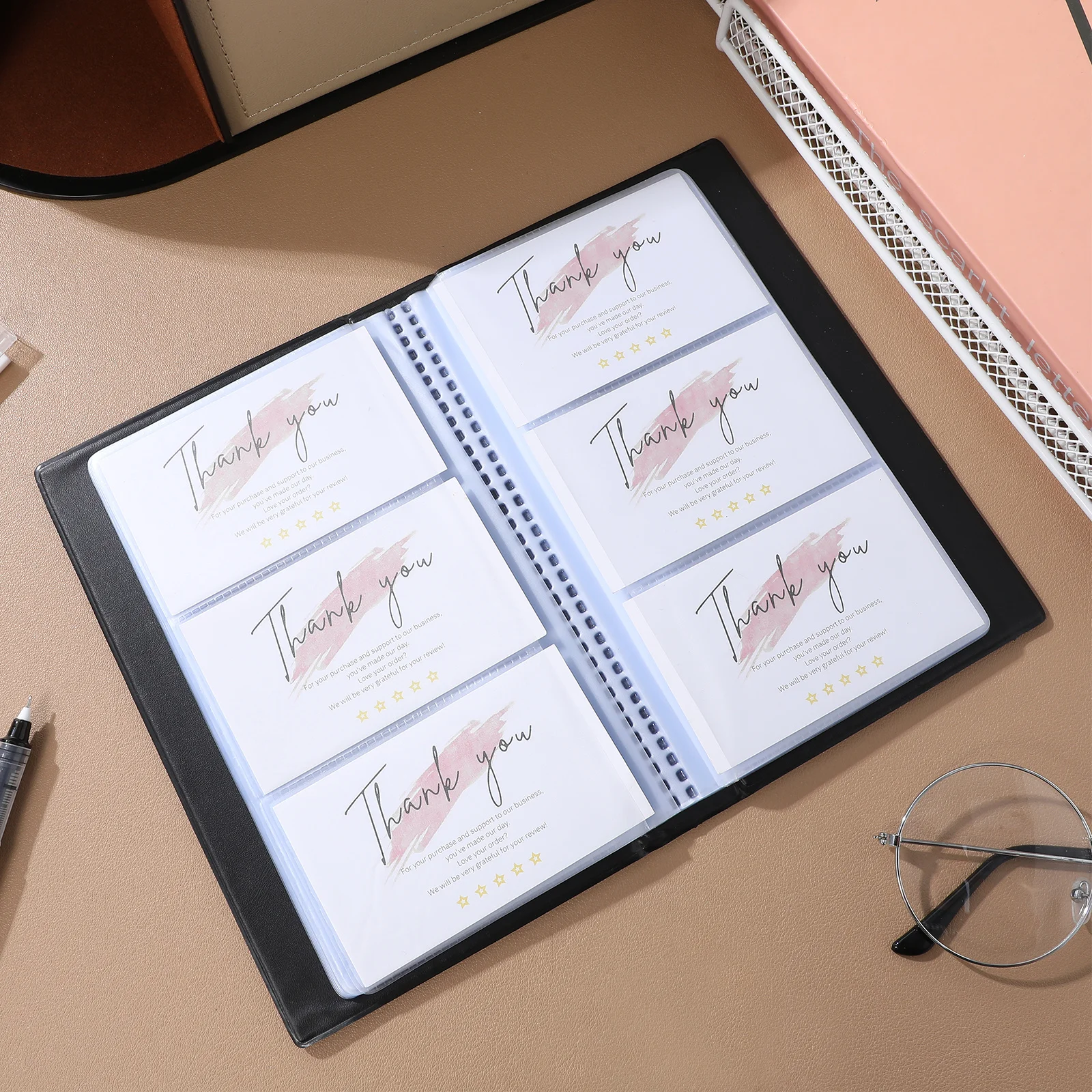 

Business Card Holder Organizer Large Capacity Pu Case For Cards Id Index Storage Portable Business Card Book Binder