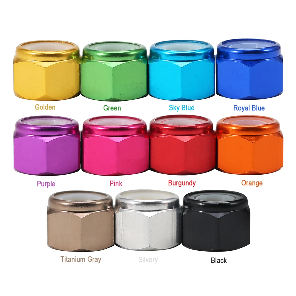

Anodized colourful Aluminum Flange Nylon Lock Nut M2 M3 M4 M5 Motor Screw Nuts Nylon Insert Self Lock Flange Nut CW for RC
