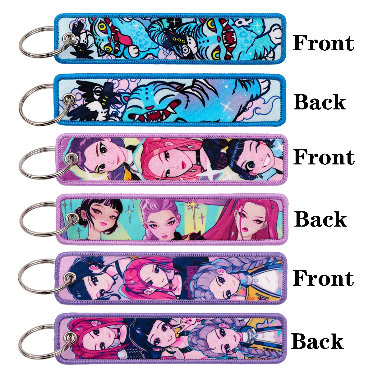 حلقة مفاتيح مطرزة للفتيات الجميلات وحوش زرقاء للدراجات النارية والسيارات وحقيبة الظهر وإكسسوارات سلسلة المفاتيح وهدايا عصرية للأصدقاء #1