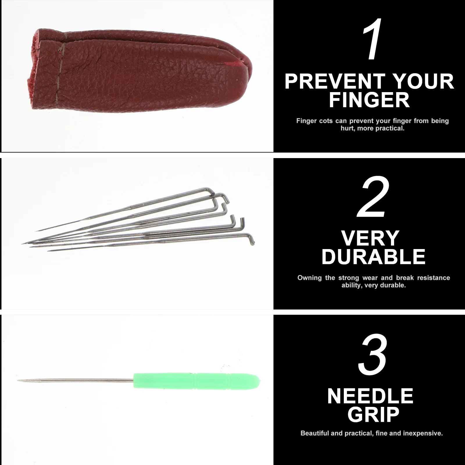 

1Set Felting Needles DIY Felting Craft Tools Compact Design Different Types for Various Needs Finger Cots for Safety and