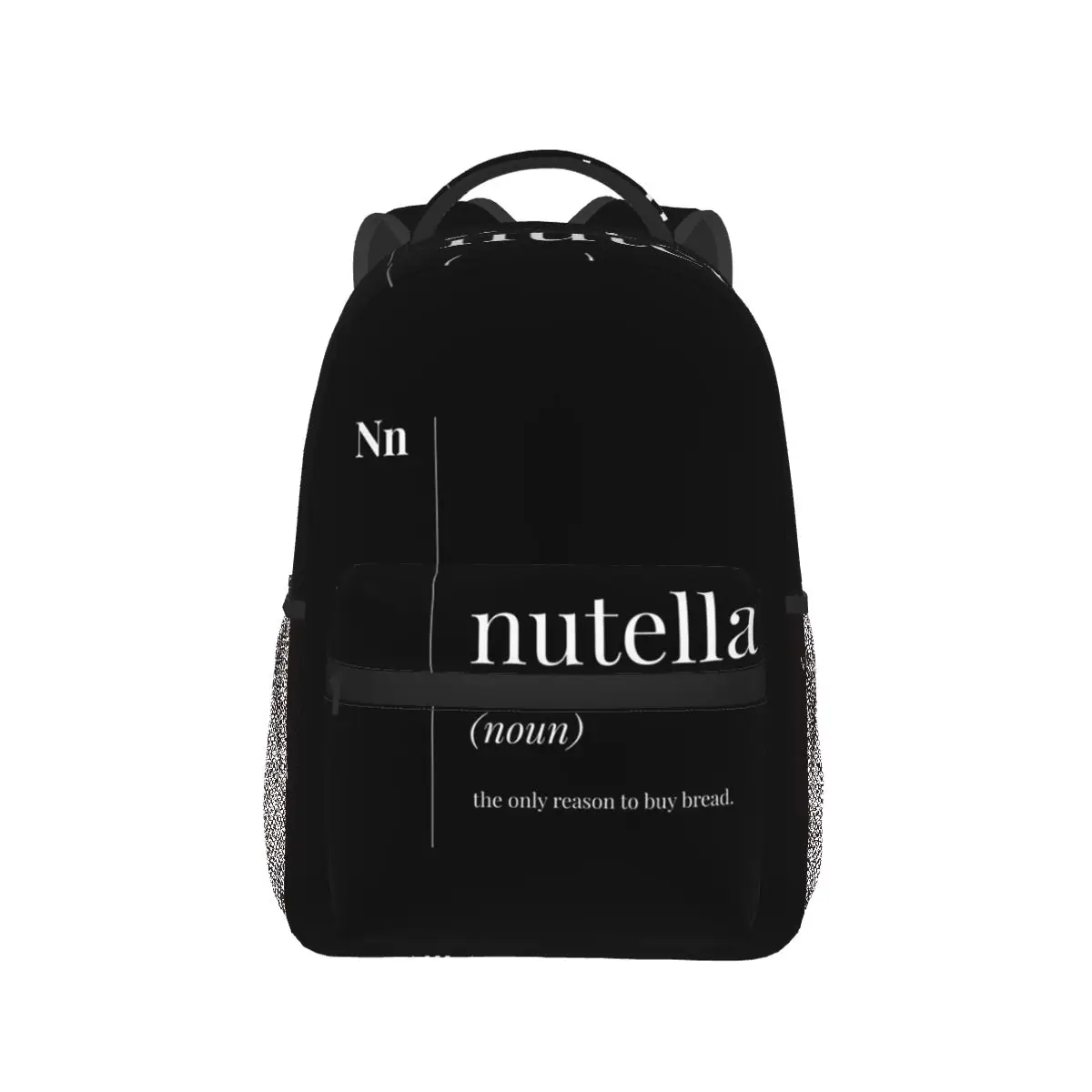 Funny Nutella Definition Student Backpack School Bag Hiking Travel Daypack for Men Women Fashion Bookbag Shoulder Bags