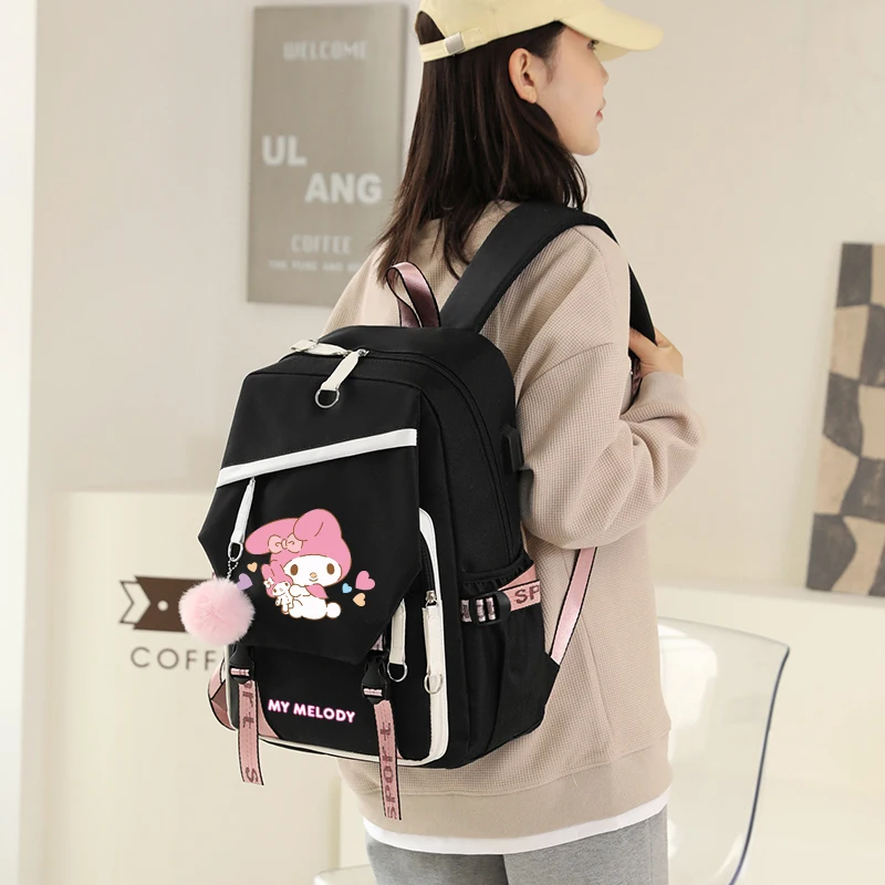 Anime My Melody Backpack Girl Boy Children Back To School Knapsack Student Teenagers Cartoon Rucksack Women Travel Bag Mochilas