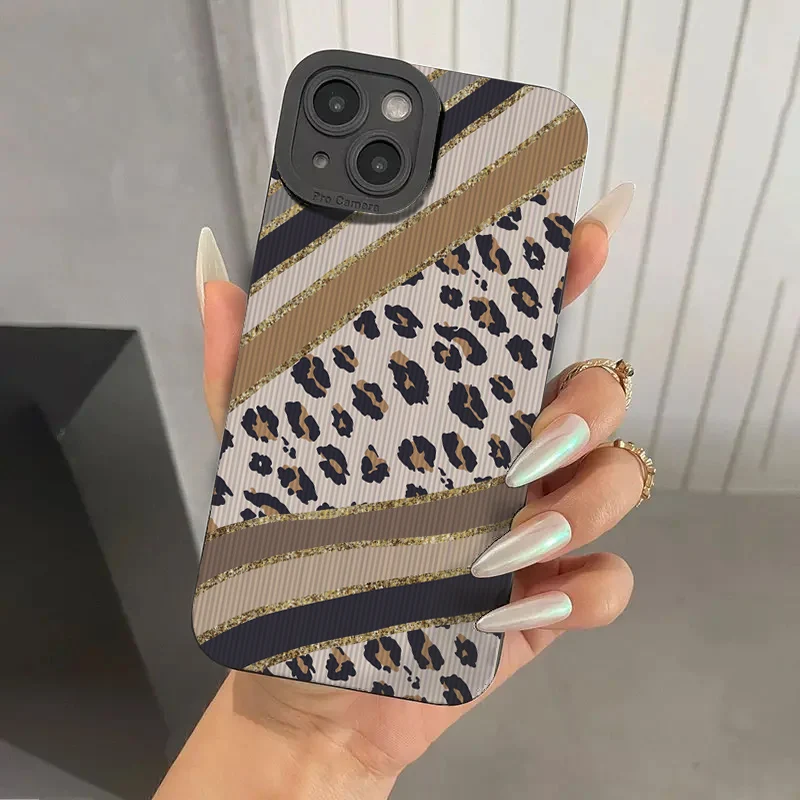 Fashion Leopard Heart Phone Case For Xiaomi Mi 14T 12T 11T 11 10T Poco X5 F5 X4 M4 F4 X3 M3 Pro Lite 4G 5G Soft Silicone Cover