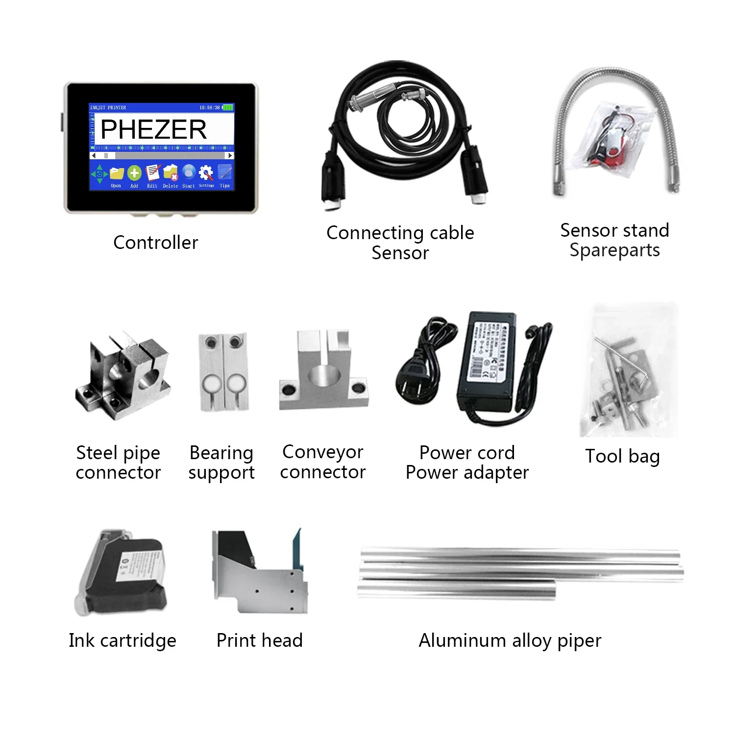 Imagem -06 - Phezer-online Inkjet Printer For hp Ink Cartridge Label Printer qr Strip Número Número Número Logotipo Data de Expiração 12.7 mm 25.4 mm P130