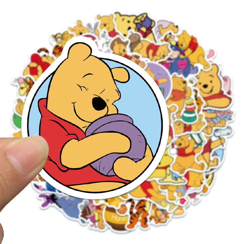 50pcs Winnie the Pooh Stickers Waterproof Vinyl Stickers for Water Bottle Luggage Bike Car Decals (Disney)