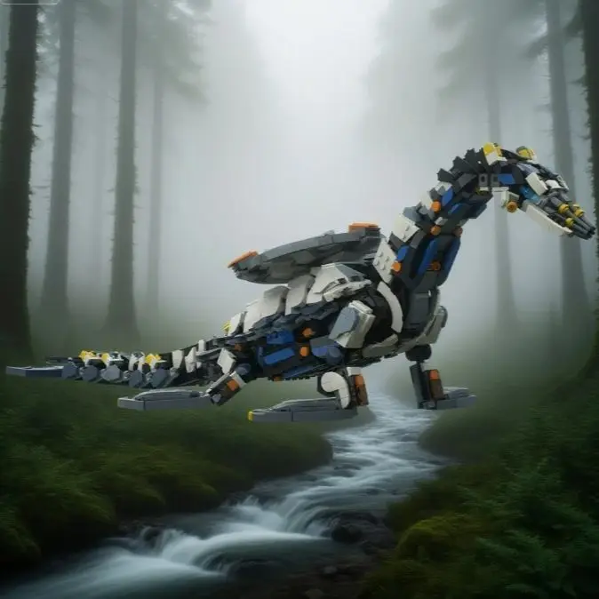 Ekspert w grach MOC Horizon Thunder Mechaniczna Bestia Klocki Konstrukcyjne Tide Ripper Figurki Model DIY Zabawki do Składania Prezent dla Dorosłych i Dzieci