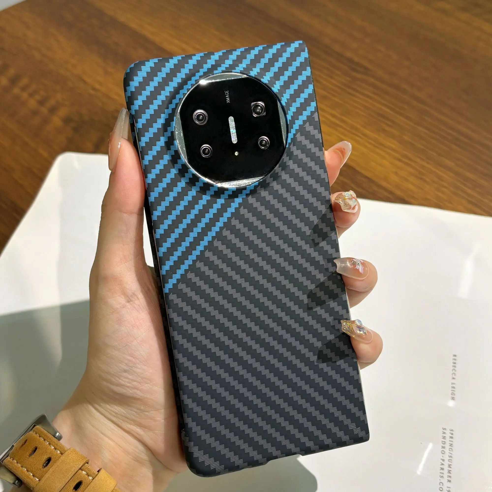 

Case For HUAWEI Mate X6 X5 X3 Simple Carbon Fiber Texture PC Skin-friendly Cover For HUAWEI Mate X 6 5 3 Shockproof Bumper Funda