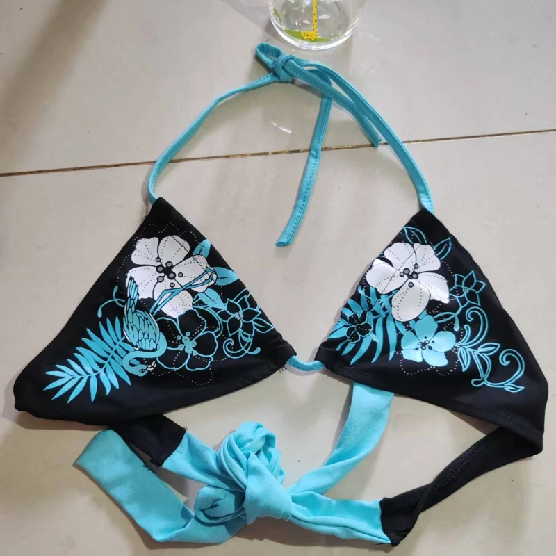 2000sCostume da bagno donna sexy costume da bagno moda halter strap costumi da bagno High Street Beach femminile stampa floreale vintage Cutie 2 set bikini