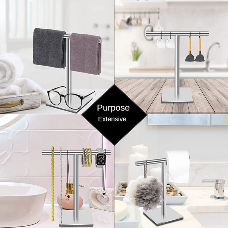 Hand Towel Holder Stand For Bathroom Vanity Stainless Steel Standing Towel Rack Stand Towel Bar For Bathroom