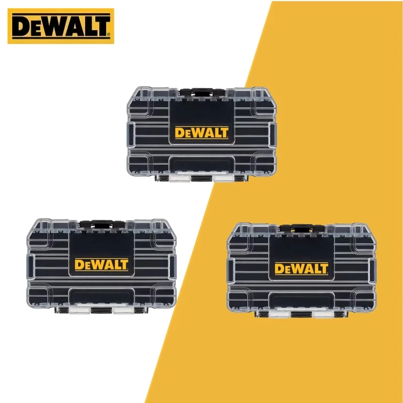DEWALT TSTAK Black Medium Tough Case Stackable Dustproof Drill Bits Storage Tool Box Accessories Removable 148x85x40mm 1PCS