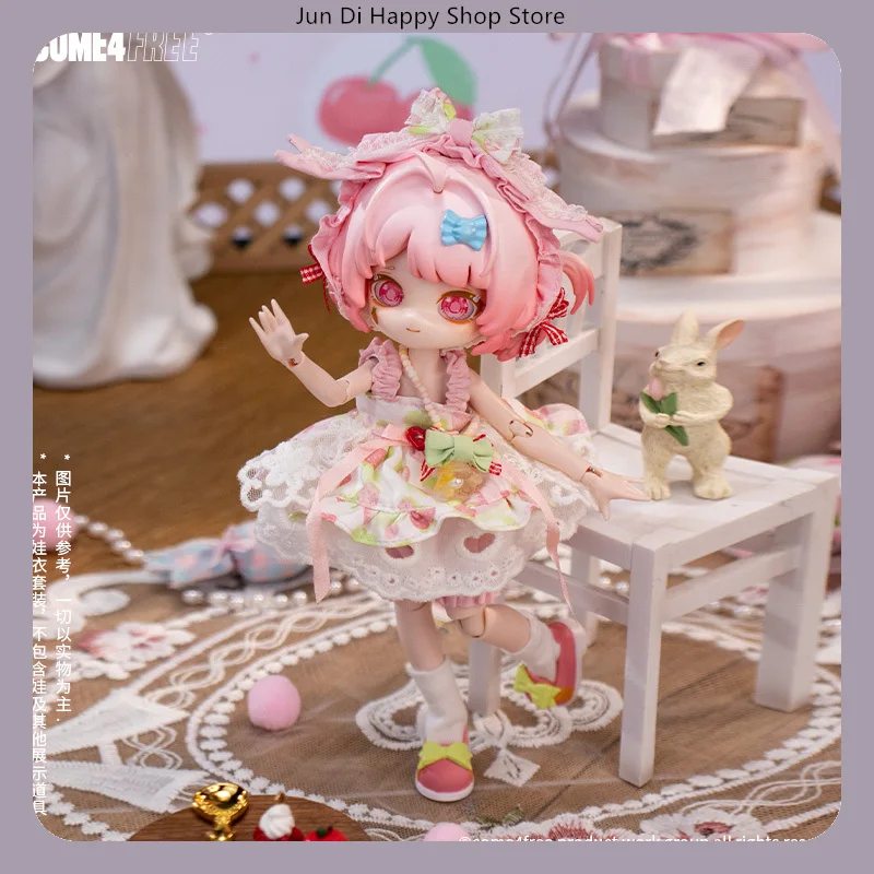 COME4FREE Dessert Series Sugar Frosted Berry Branch 1/12 BJD Doll Clothes Dress Cute OB11 Doll Skirt Outfit