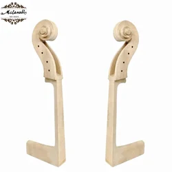 1pcs Unfinished 4/4 3/4 1/2 1/4 Cello Neck head Scroll Maple Full size Unvarnished DIY Cello parts accessories