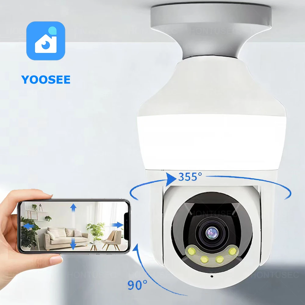 yoosee-e27-wifiランプカメラ-5mp-ワイヤレスセキュリティ電球-カラーナイトビジョン-双方向音声-自動追跡-ホーム監視カメラ