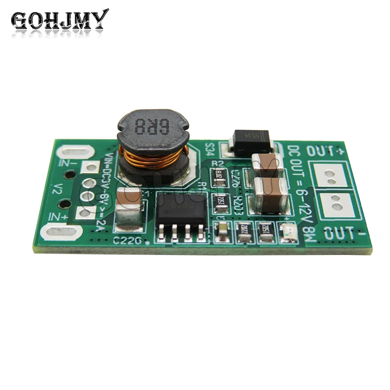 Low voltage high-power boost and voltage stabilization module 8W 5V~12V DC pad to DC version