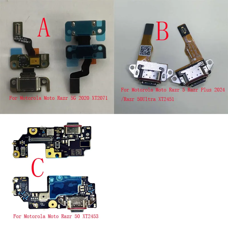 

1 шт. USB-порт для зарядки, разъем для зарядного устройства, гибкий кабель, разъем для Motorola Moto Razr 5G 2020 XT2071 50 Ultra XT2451 XT2453