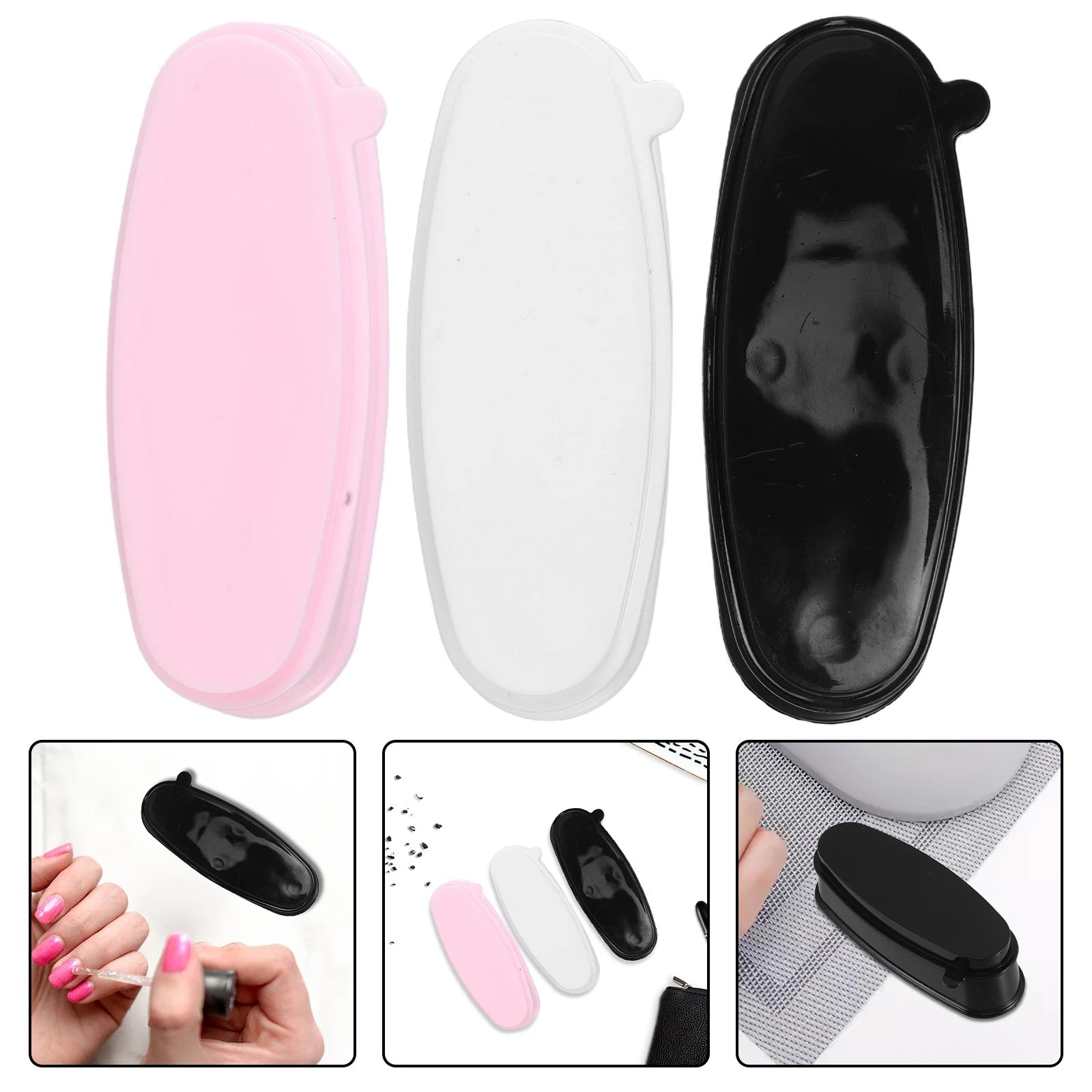 3 pezzi scatola per il riciclaggio di polvere per nail art vassoio compatto per immersione kit francese strumenti facile da pulire organizzatore di archiviazione portatile set per manicure per unghie