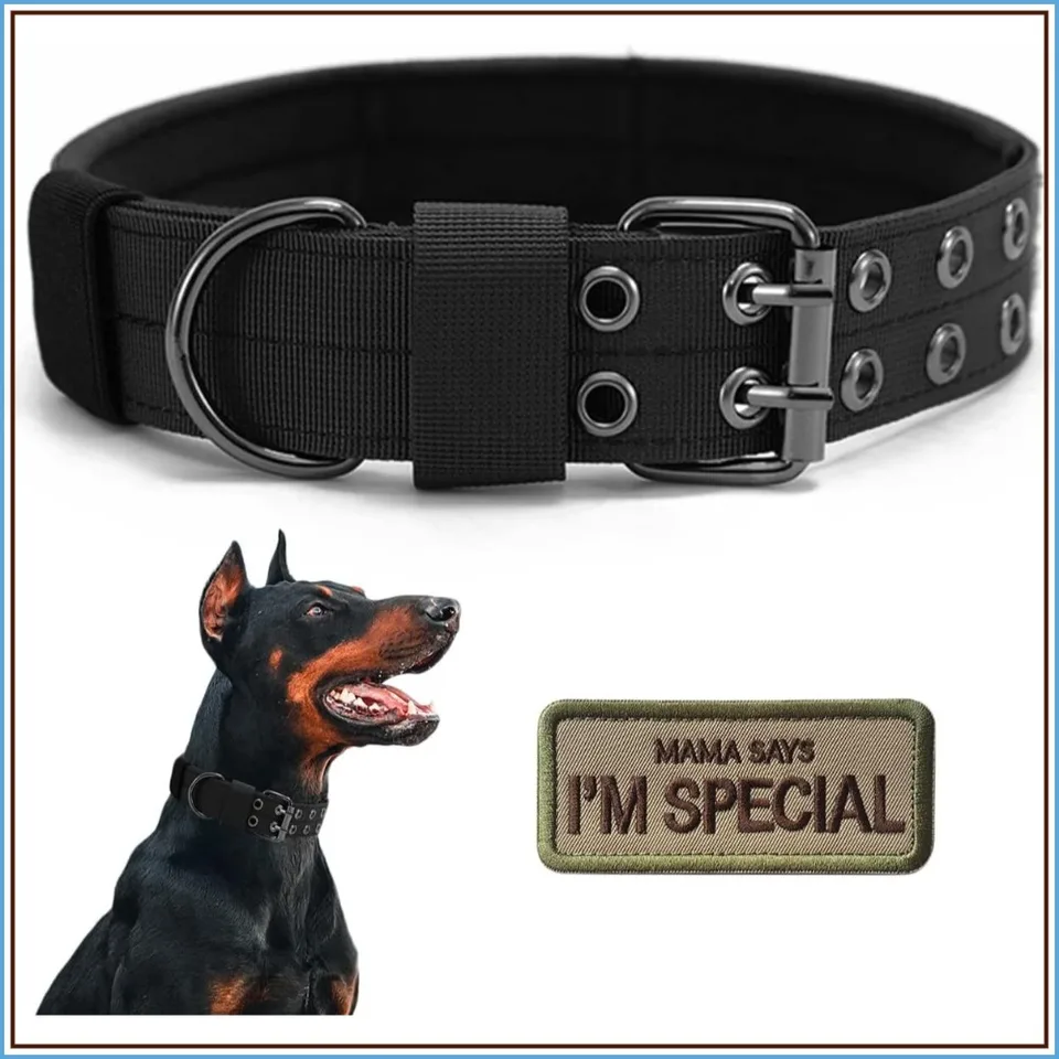 Tactical Adjustable Dog Collar with Metal Buckle