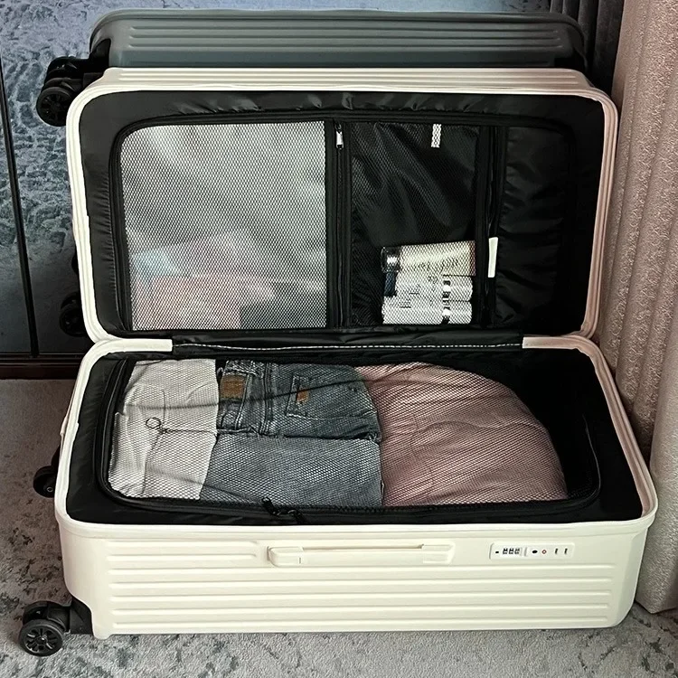 Maleta de viaje de 20 pulgadas, gran capacidad, envío gratis, equipaje rodante, caja de viaje blanca Unisex con ruedas, envío desde EE. UU.