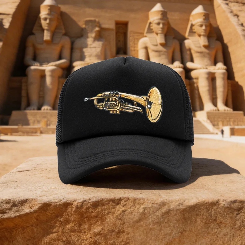 Unisex Louis Armstrong Print Mesh Baseball Cap, Duckbill Hat for Running, Walking, Camping - Multiple Colors Available - Ideal G
