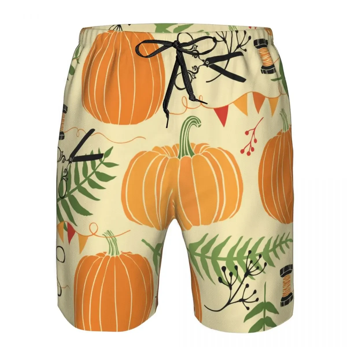 Pumpkins Ferns Quick Dry Swimming Shorts For Men Swimwear Swimsuit Swim Trunk Bathing Beach Wear