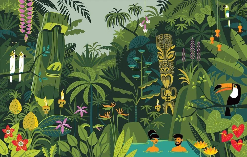 ملصق حريري فني مطبوع بشكل جيد من SHAG Josh Agle لتزيين غرفة المعيشة صورة ديكور جدران المنزل