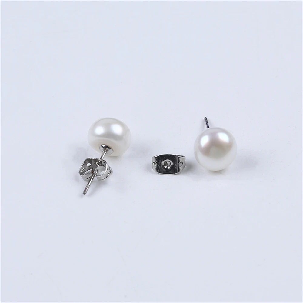 Hot Sale Ornament Set Necklace and Earrings with 6-6.5mm Real Freshwater Button Pearl