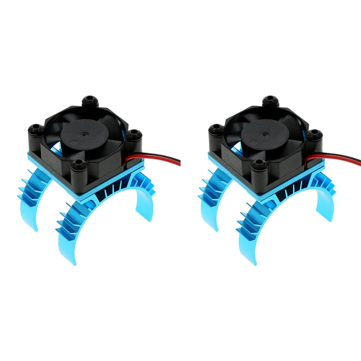 2X RC Parts Electric Car Motor Heatsink Cover + Cooling Fan For 1/10 Tamiya TT02 RC Car 540 550 3650 Motor Heat Sink