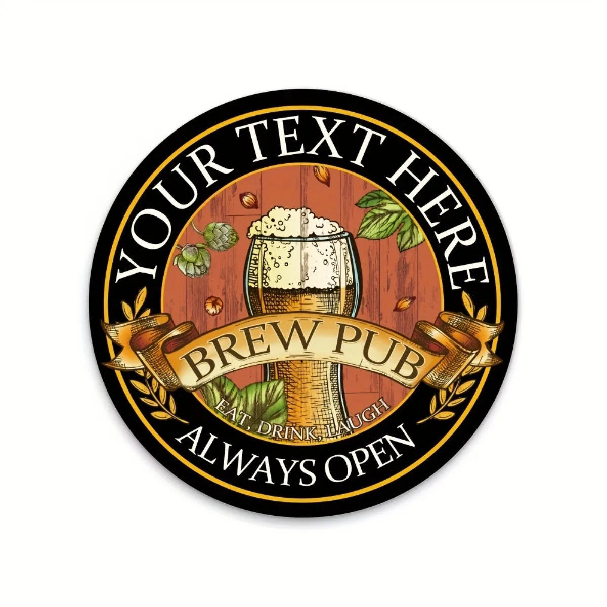 Vintage Metal Tin Sign 2D Flat Round Pub Brew Custom Home Decor