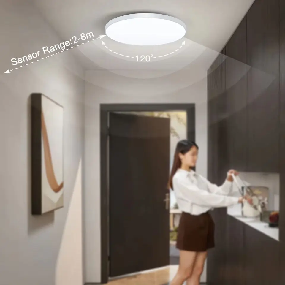 MINGBEN الرادار الاستشعار ضوء السقف حساس للضوء محس حركة الاستشعار التلقائي 15 واط 20 واط 40 واط Ac220V مصباح ليد الممر المرآب #5