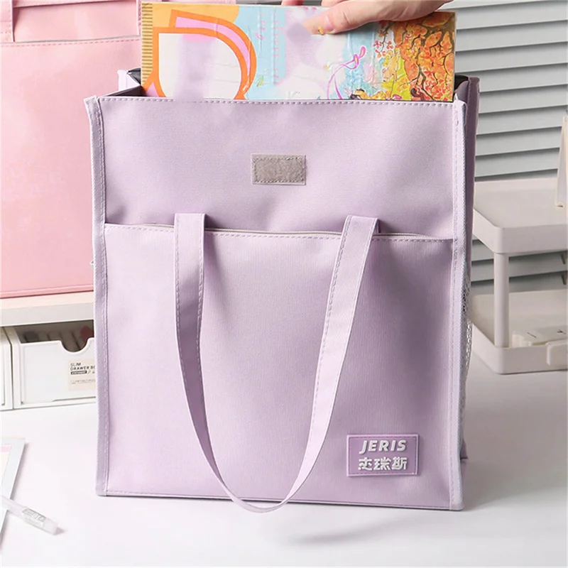 A4 File Folders Handbag, Student Tutorial Bags, Saco De Armazenamento De Grande Capacidade, Oxford Cloth Tote, Lazer Bolsas