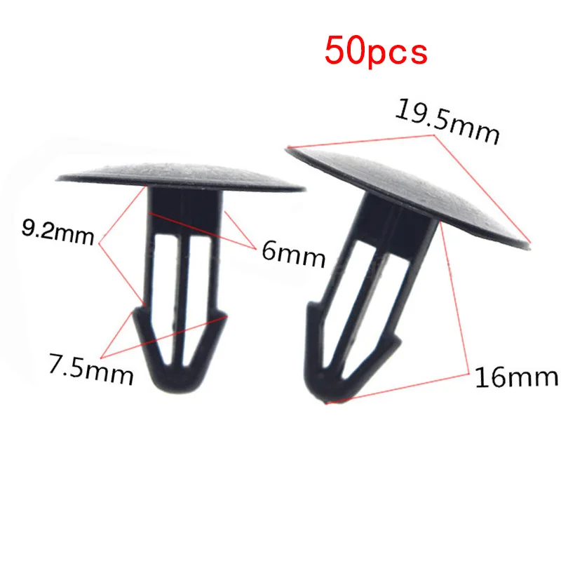 Car Machine Cover Fender Fixed Clamp Fastener for H/onda Civic Accord Fit Spirior Crv 50PCS F27 Auto Fastener