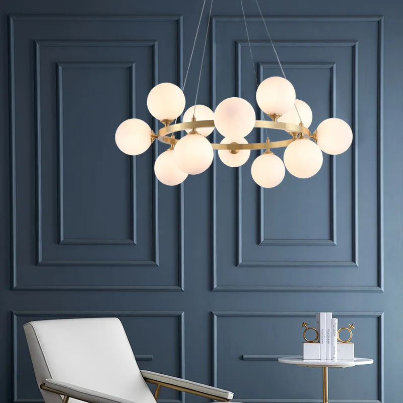 

Nordic living room chandelier simple modern light luxury personality creative high-end atmosphere circular bedroom