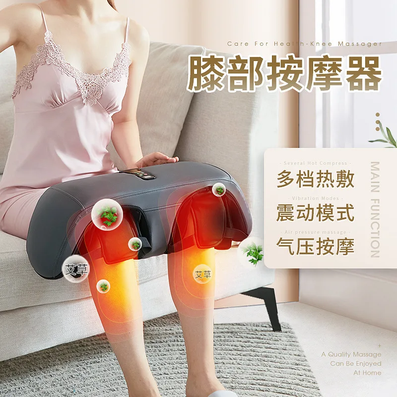 

Vibration electric heating knee support airbag for treating arthritic knees, knee joint heat therapy device, knee massage