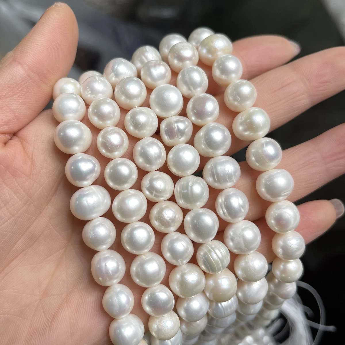 10-11mm Natural Zhuji Freshwater Pearl Beads Loose Oval Pearl Bead for Jewelry Making DIY Nacklace Bracelet Crafts