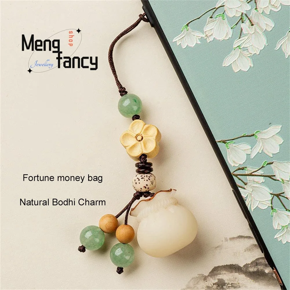 Chinese Style Creative Fortune Natural Bodhi Purse Mobile Phone Elegant Accessories Fashion Luxury Keychain Best Selling Jewelry