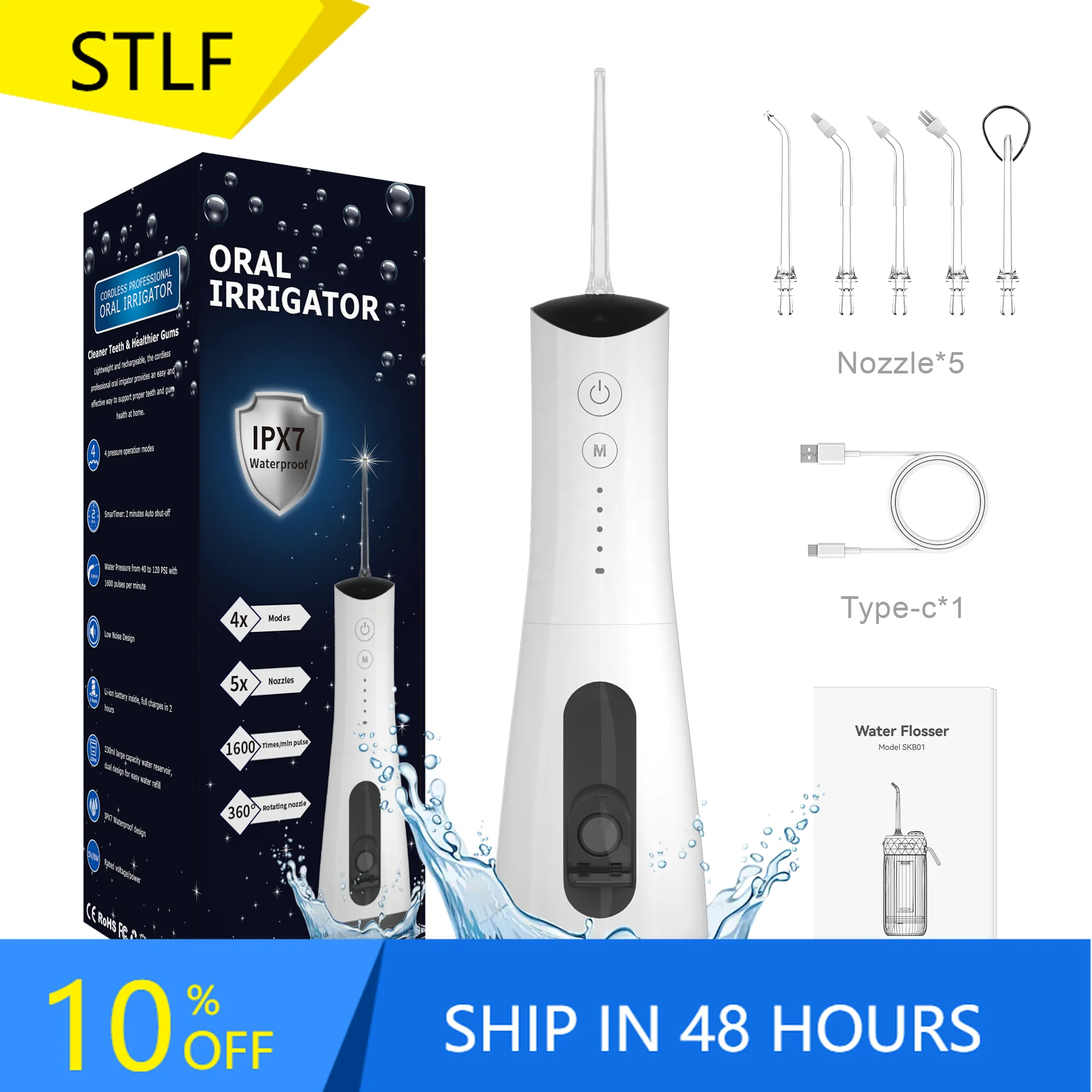 

STLF Best Selling Floss Irrigator OEM/ODM 300ml Water Flosser for Teeth and Braces Cleaner Portable Cordless Jet Water Pi