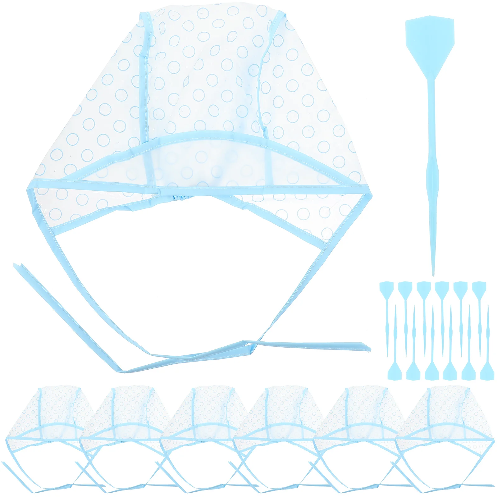 

14 Pcs Hair Dye Cap Crochet Set Disposable Dyeing Tools Highlighting Kit Salon Grade Plastic Comfort Fit Waterproof Film Small