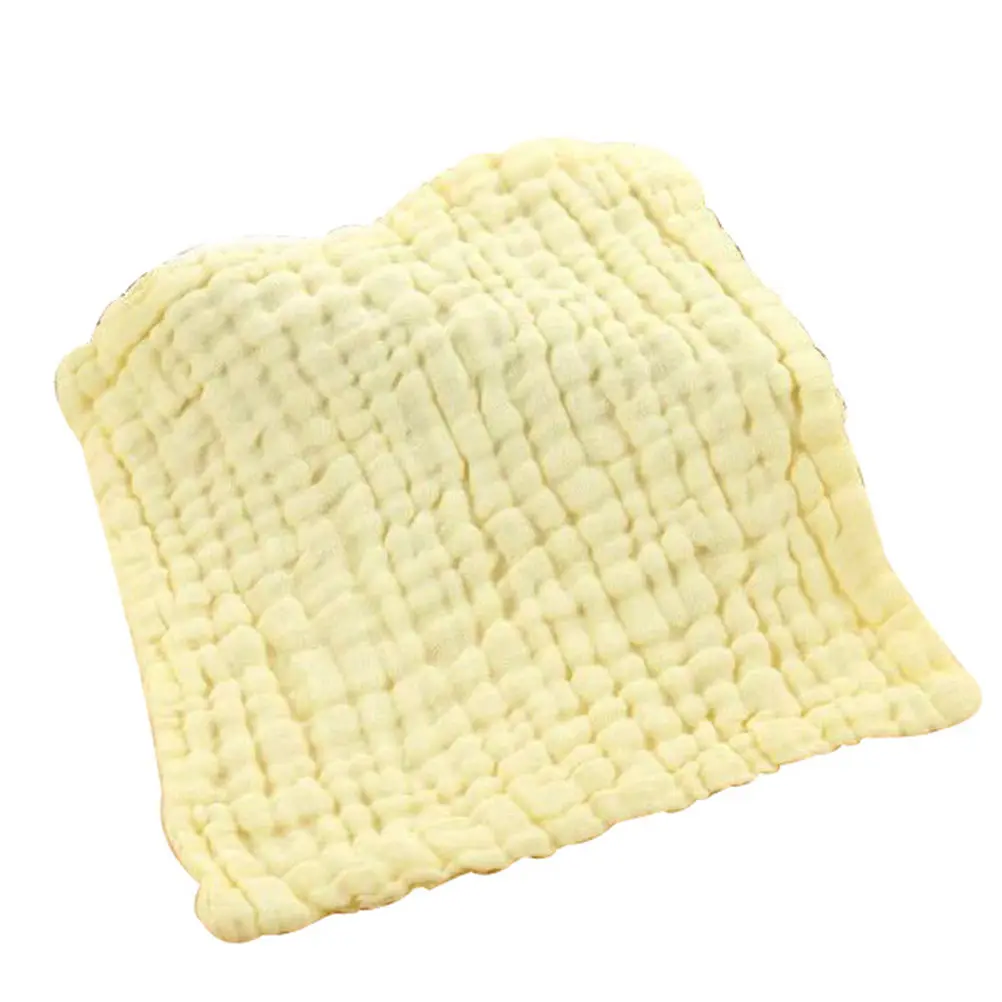 Six Layers Pure Cotton Gauze Baby Face Towel Soft Absorbent Bright Color Burp Cloth Hand Towel Quick-Drying Baby Shower Hair